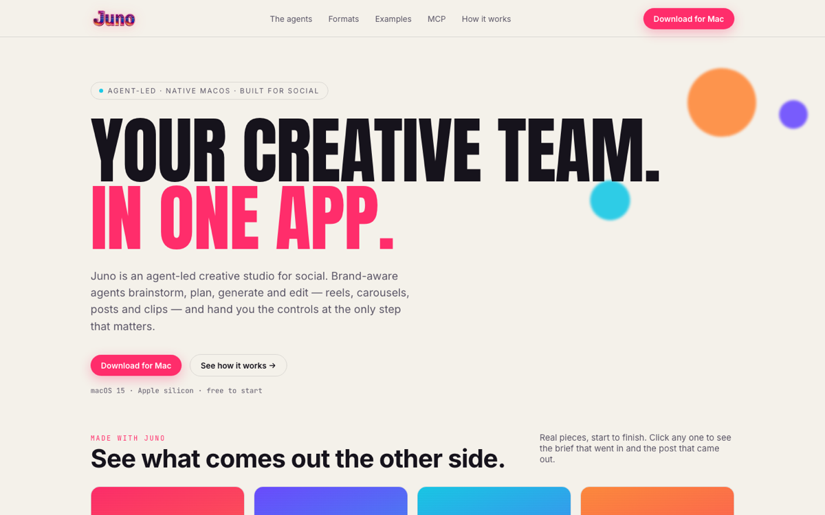 Juno — agent-led creative studio